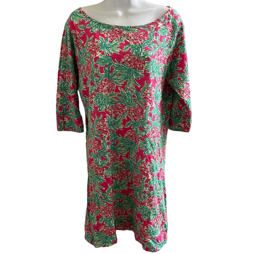 Lilly Pulitzer pineapple print cotton dress medium EUC